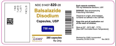 Balsalazide Disodium Caps (51407-820-28LB)